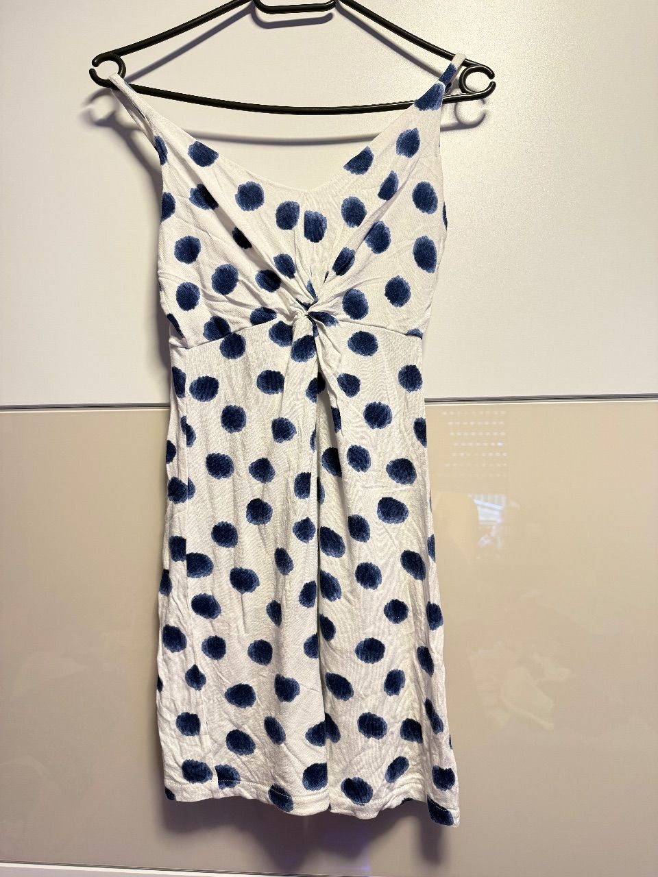 H&M Sommerkleid Weiß/Blau gepunktet  Size XS