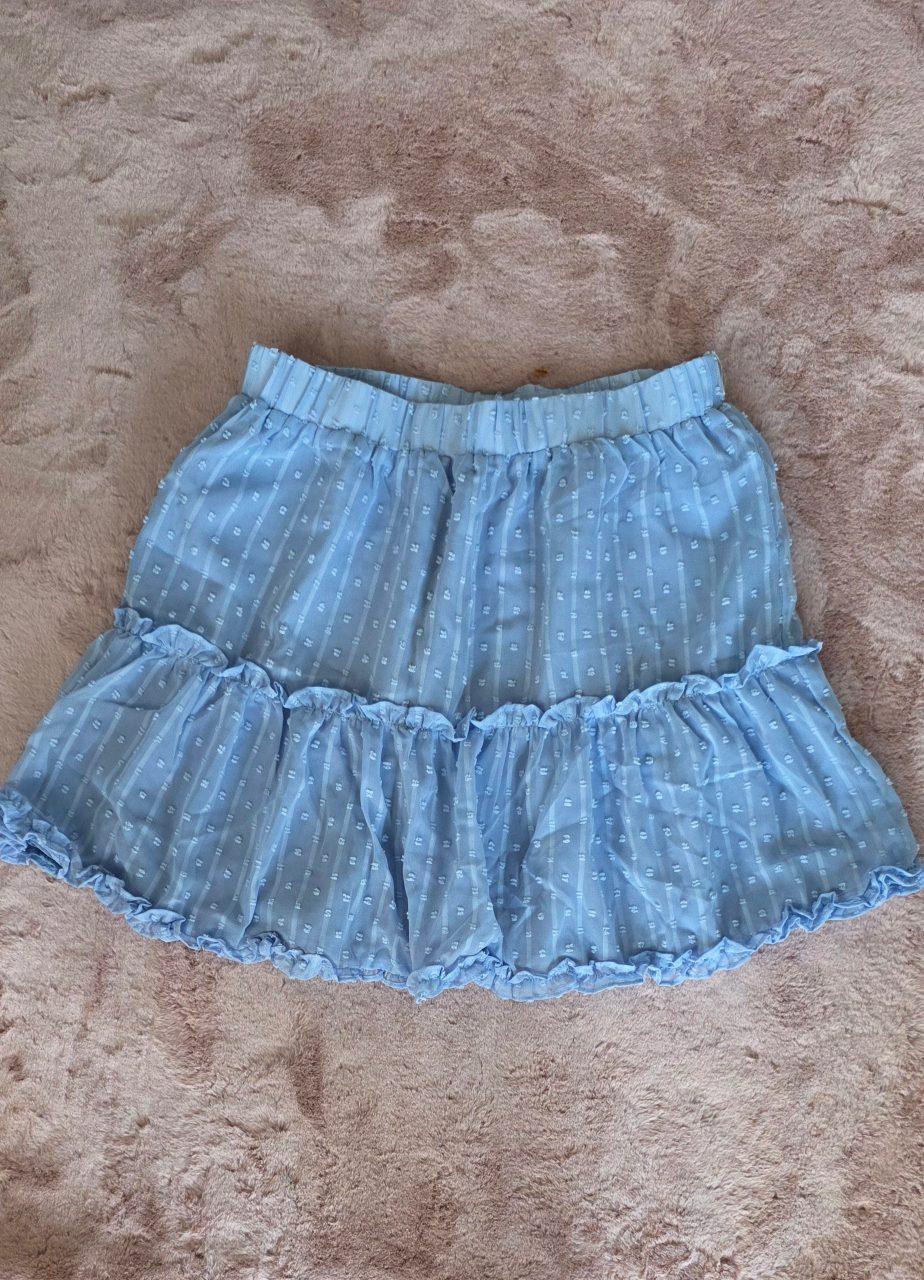 Minirock in babyblau mit Blümchen