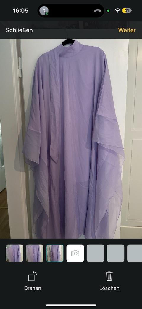 SHEIN Raffinéa Abaya Flieder/Lavendel mit Schal - Elegant & Fließend Size M