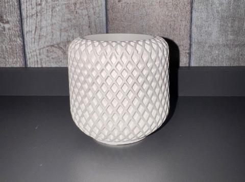 Ohne Marke WeiĂźe Deko-Vase mit Struktur-Muster | Boho / Modern