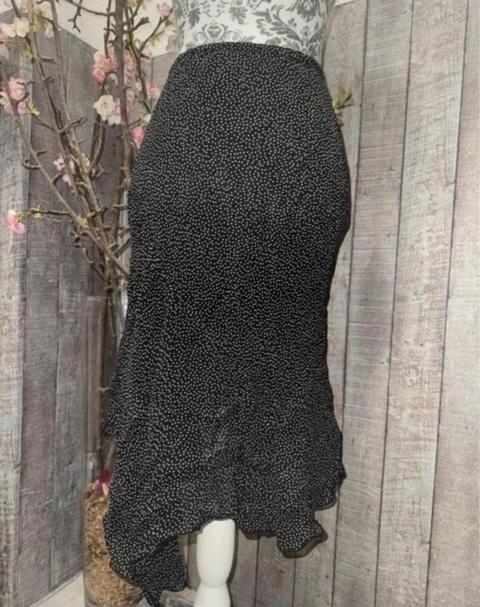 H&M H&M 90s Vintage Midi Rock schwarz gepunktet • Asymmetrisch • Gr. 36 (S) Size S
