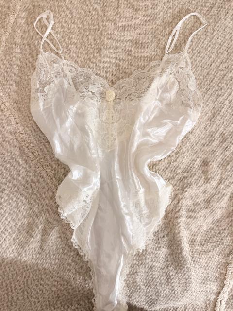 Vintage Y2K Body Spitze Weiß Size S