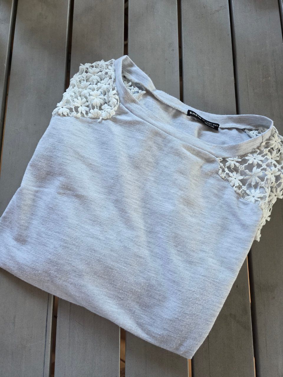 Shein Pulli gr.L mit Häkeln Blumen Size L