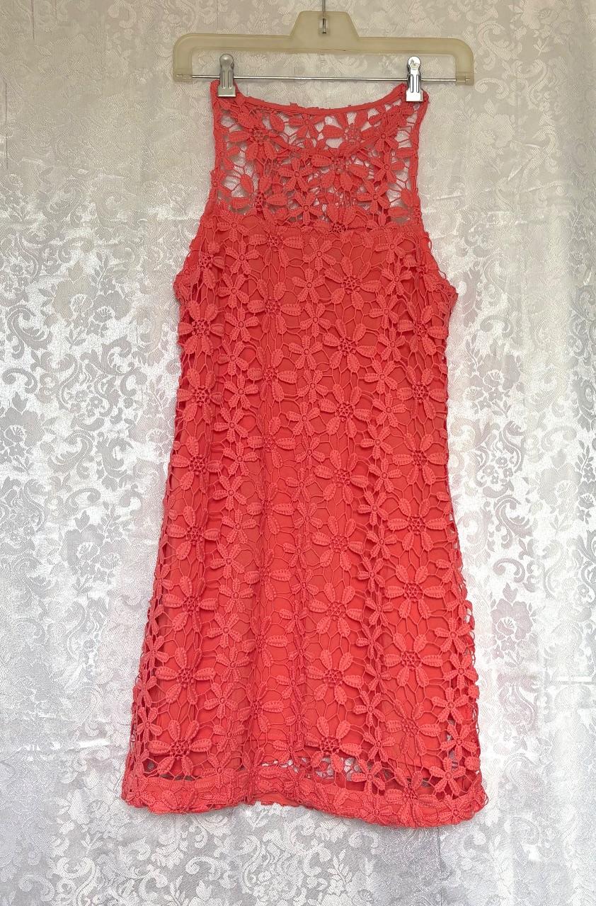 Hollister Spitzenkleid / Häkelkleid in Koralle - Gr. S