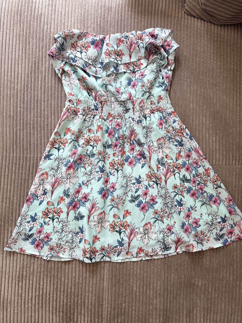 Tally Weijl Schulterfreies Sommerkleid mit Blumenmuster Size L
