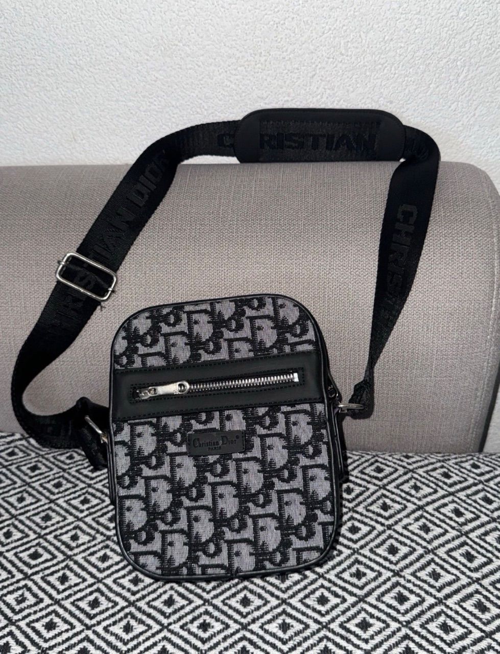 Christian Dior Crossbody Tasche Schwarz/Grau