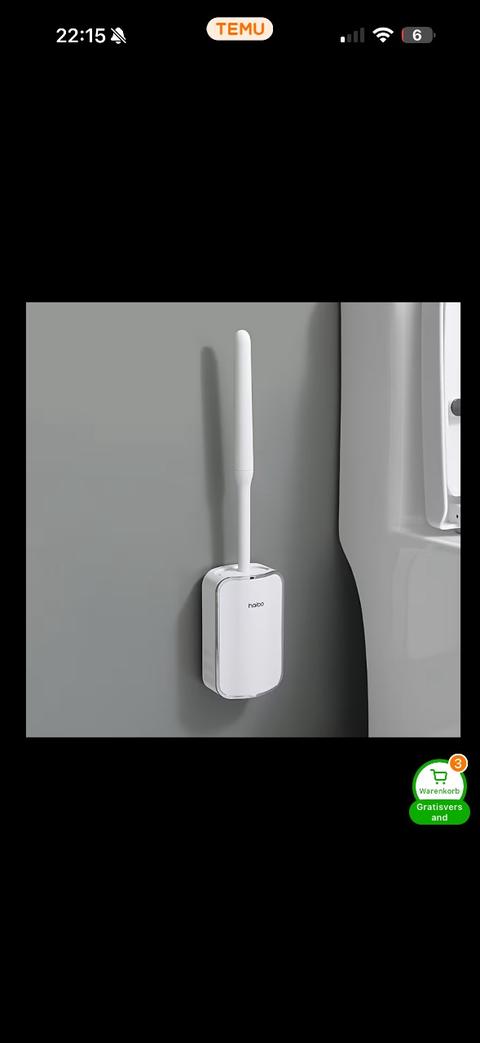 Moderne Silikon WC-Bürste mit Halter | Weiß