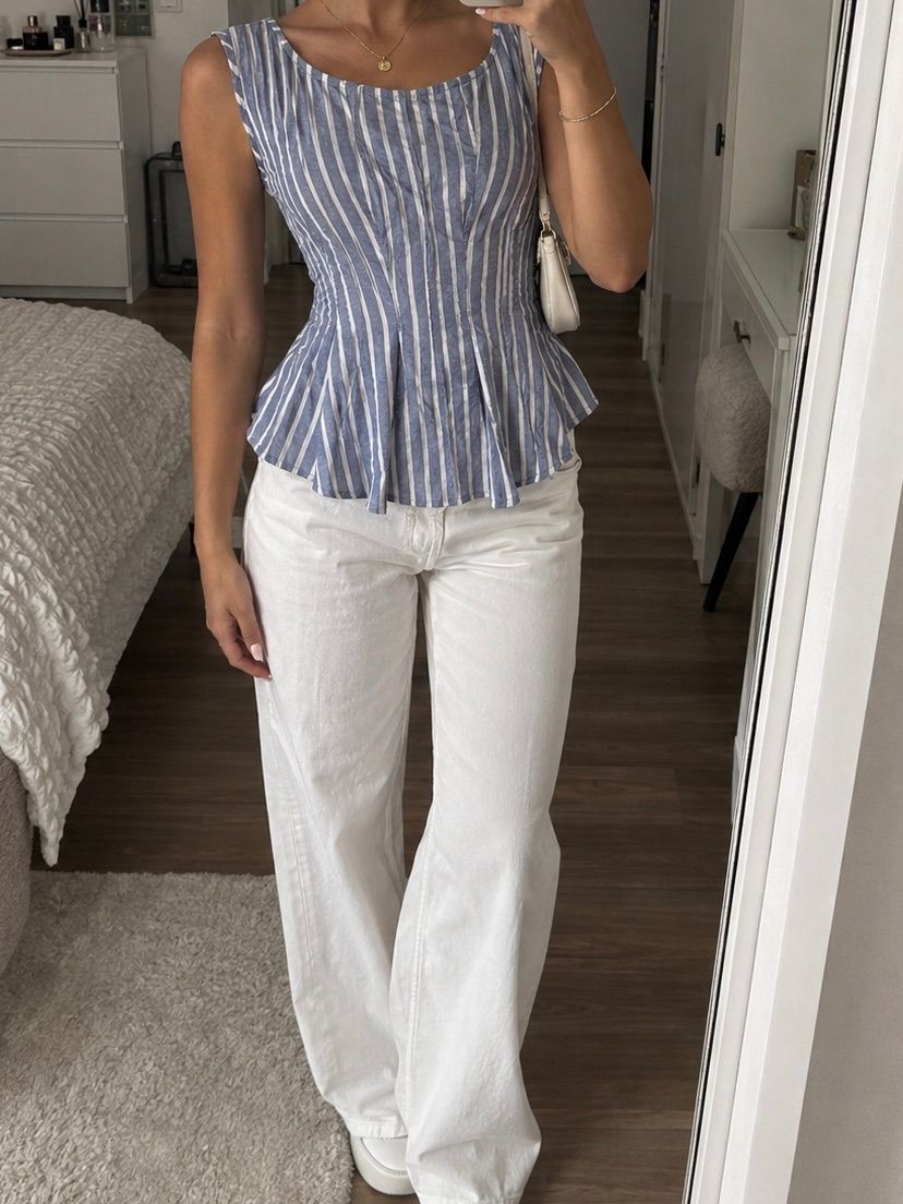 Blau-weiß gestreiftes Top XS | Sommer Top 🩵🤍 Size XS