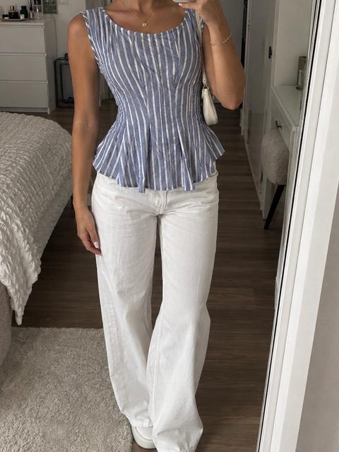 Blau-weiß gestreiftes Top XS | Sommer Top 🩵🤍 Size XS
