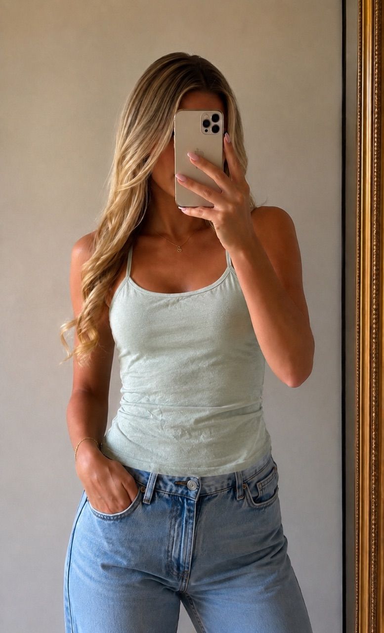 Amisu Amisu Top Mint XS Spaghettiträger Basic Sommer Hellgrün Damen Size XS 