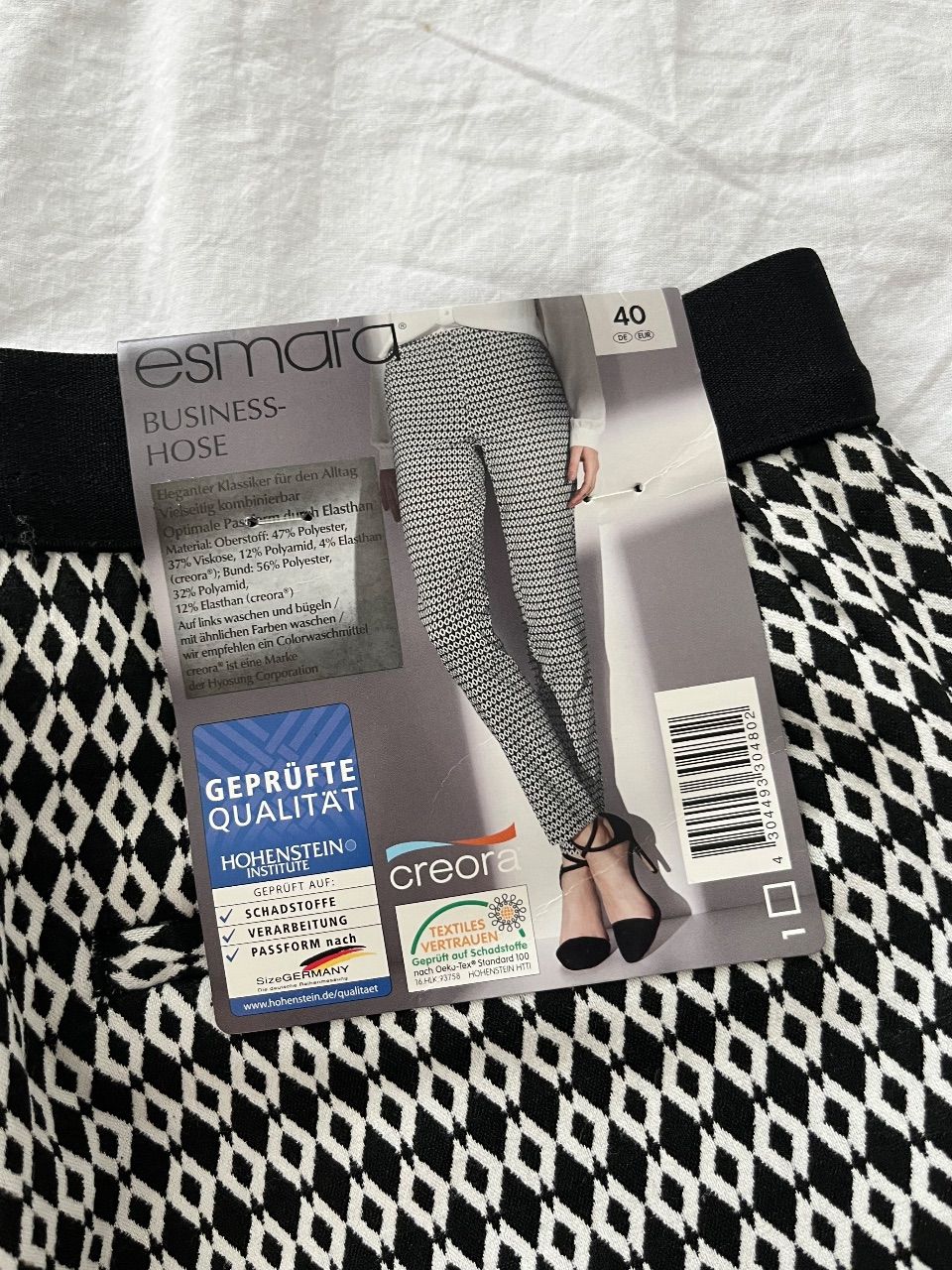 Esmara  Schwarz/weiße Business Hose Gr. L von Esmara mit Etikett  Size L