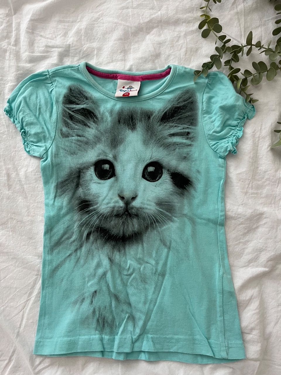 Topolino  Türkises Tshirt mit Katzen Motiv Gr. 122 von Topolino  Size 122