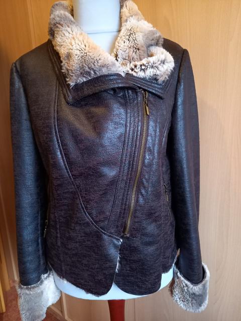 Kapalua Kapalua Jacke - Felljacke Lederoptik + Fake Fur Size L