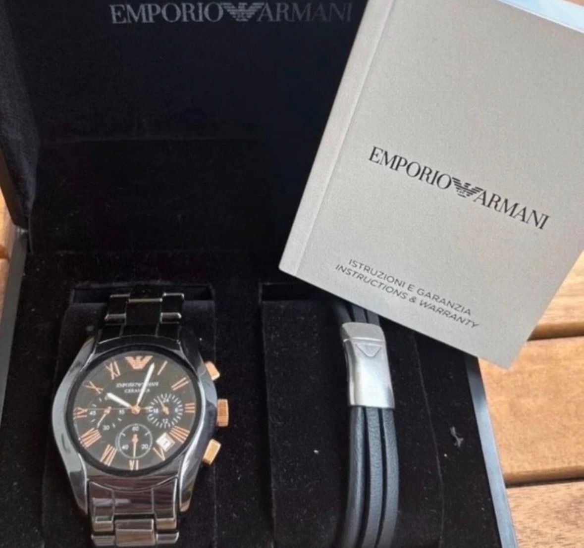 Armani AR8034 Emporio Armani Herrenuhr & Armband Set