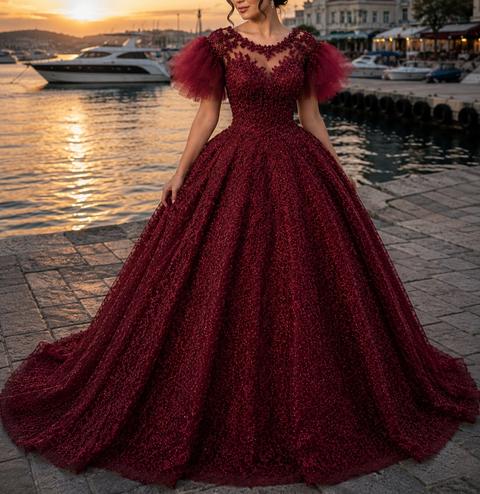 Sonstiges Traumhaftes burgunderrotes Abendkleid / Ballkleid ✨ Size M