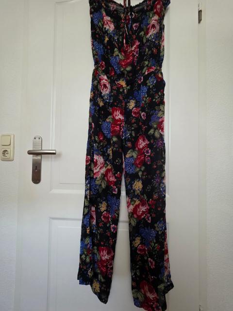 Pologarage Jumpsuit Neckholder, Blumenmuster Size S