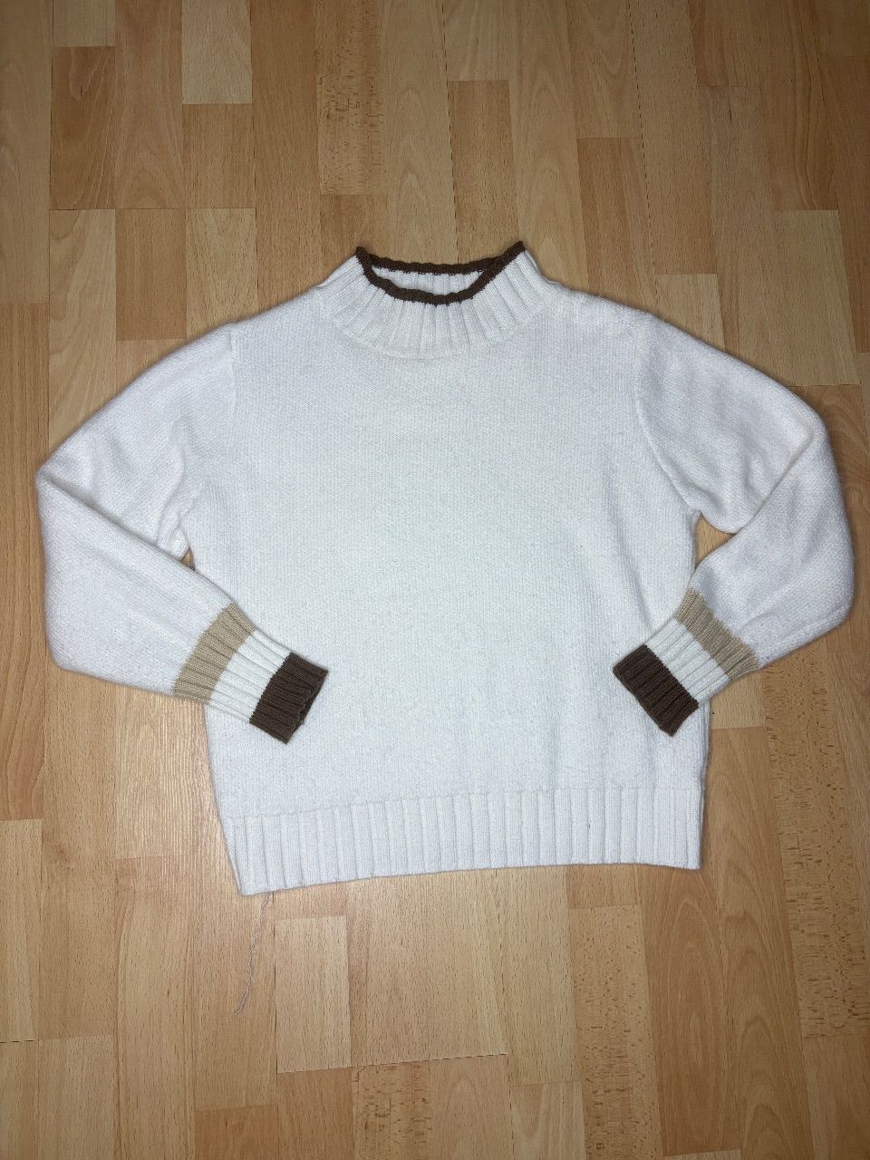Ohne Marke Weißer Rollkragen Pullover l kuschelig warm l Strick Size S