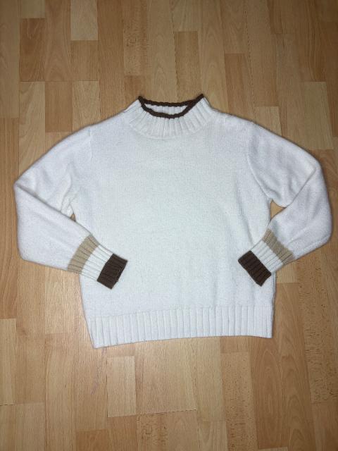 Ohne Marke Weißer Rollkragen Pullover l kuschelig warm l Strick Size S