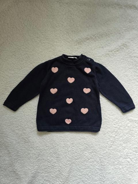 Schiesser Schiesser Baby Strickenpullover Gr. 74 – Dunkelblau Herzchen Baumwolle Size 74