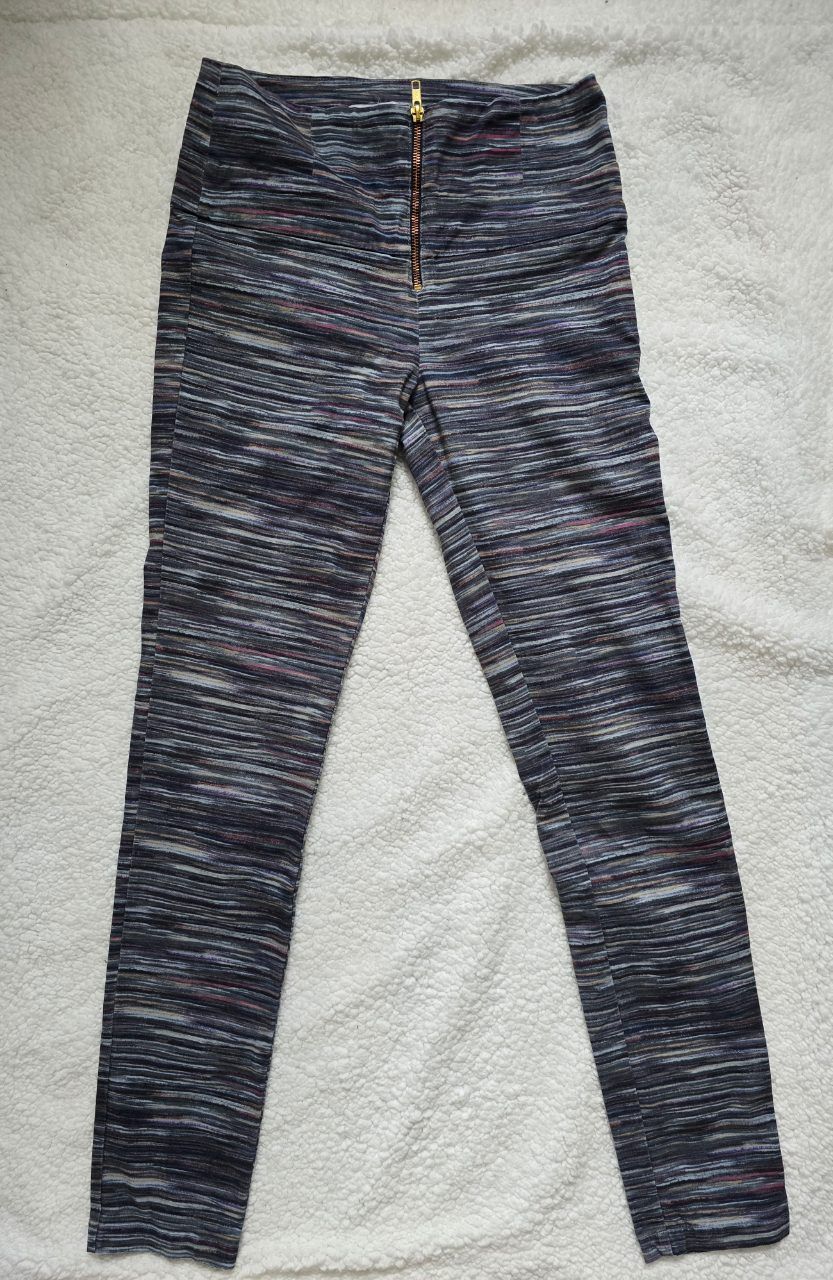 Rodebjer Rodebjer Leo Flicker Leggings / Hose S – Bunt Meliert Space Dye High Waist Gold  Size S