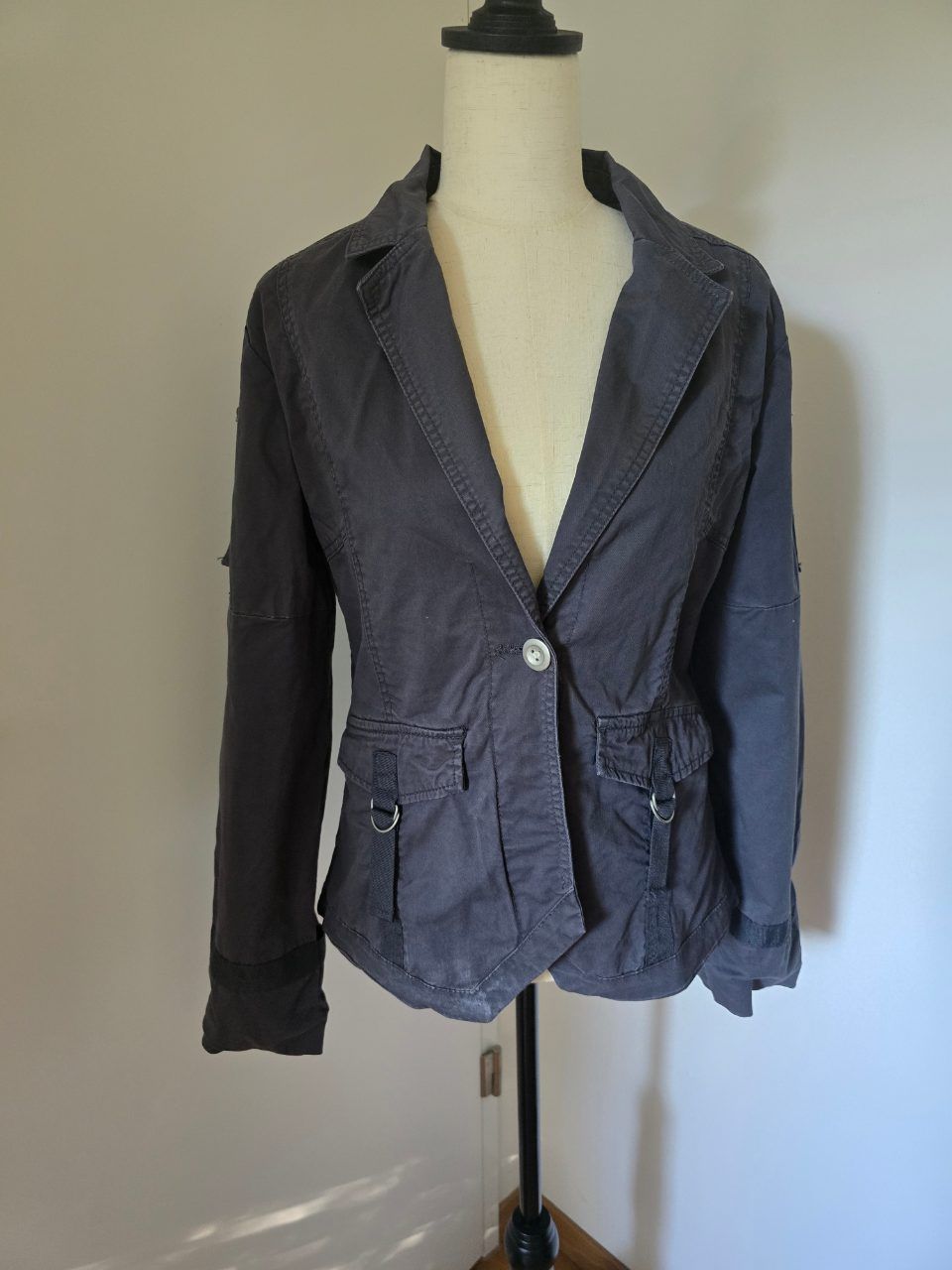 Part Two Part Two Blazer Jacke Utility Y2K S 36 – Anthrazit Baumwolle Utilitycore Size S