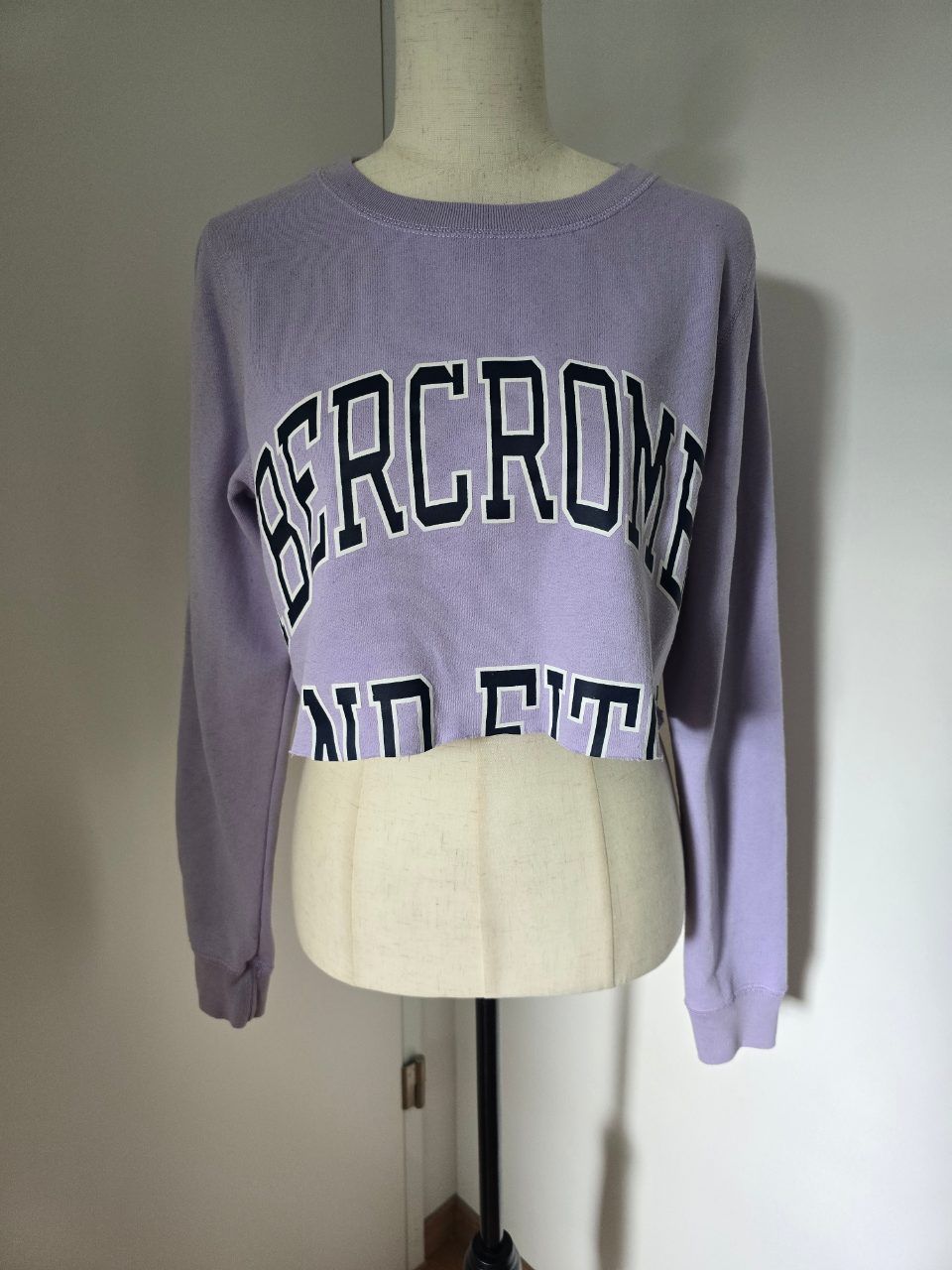 Abercrombie & Fitch Abercrombie & Fitch Cropped Sweatshirt M – Flieder Lilac College Style Size M