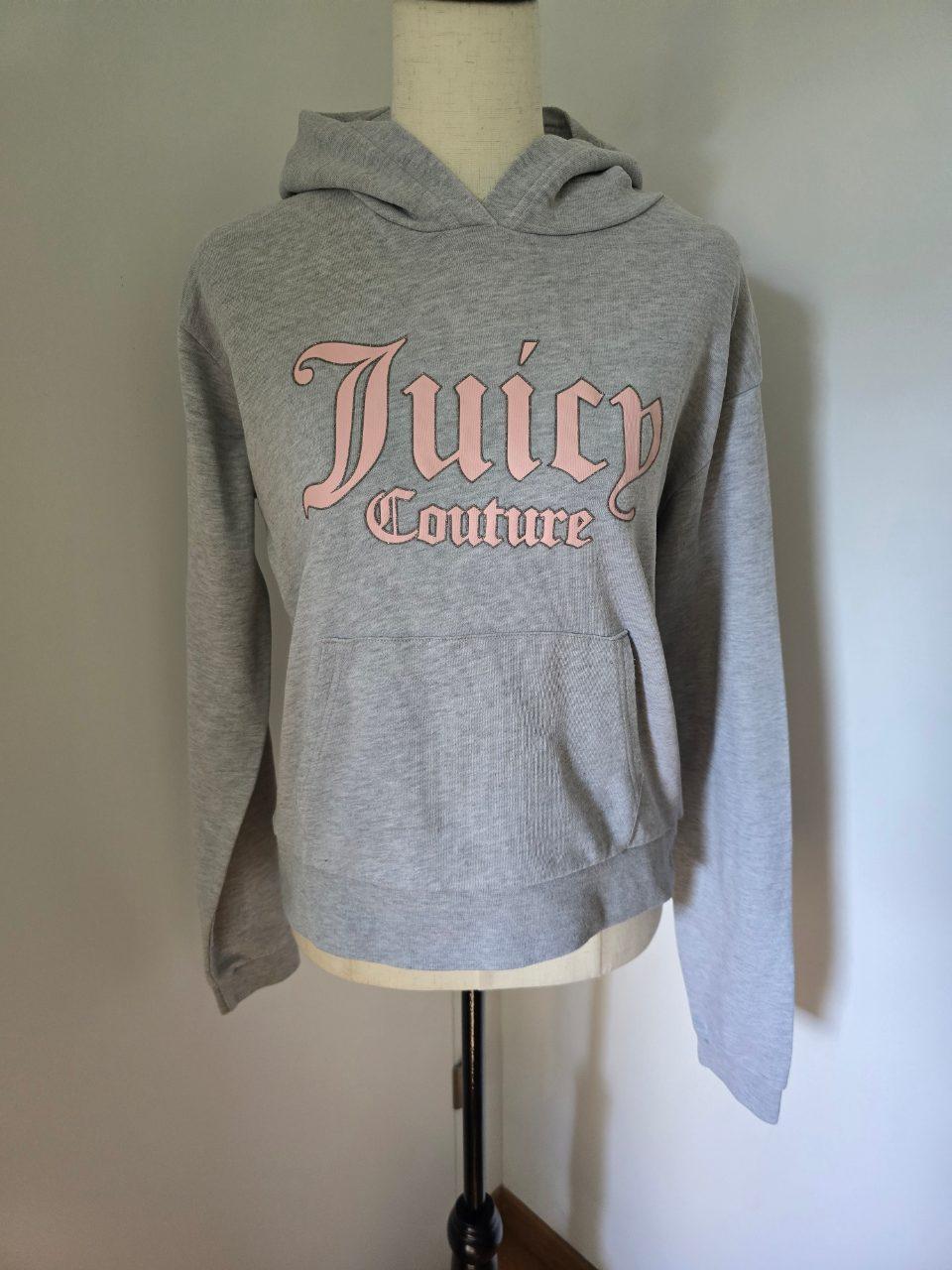 Juicy Couture Hoodie Grau XS S – Y2K Logo Sweatshirt