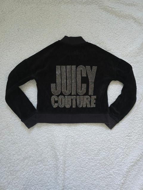 Juicy Couture Juicy Couture Black Label Samt Sweatjacke 104-110 (4/5Y) – Schwarz Strass Size 104