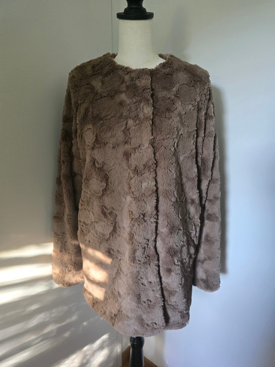 edc by esprit Kunstfell Jacke S – Braun Teddyfell Mantel Trend