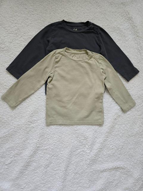 C & A C&A Baby Langarmshirt 2er Set Gr 86 – Anthrazit Khaki Baumwolle Basics Size 86