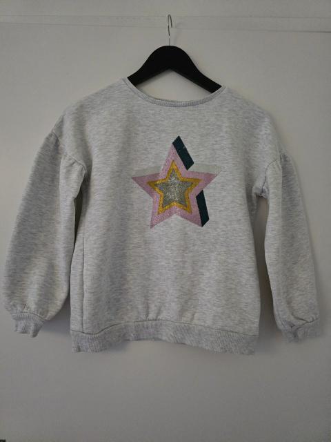 Manguun Manguun Teens Pullover Sweatshirt Gr. 152 Grau Glitzer Stern Cotton Blend Size 152