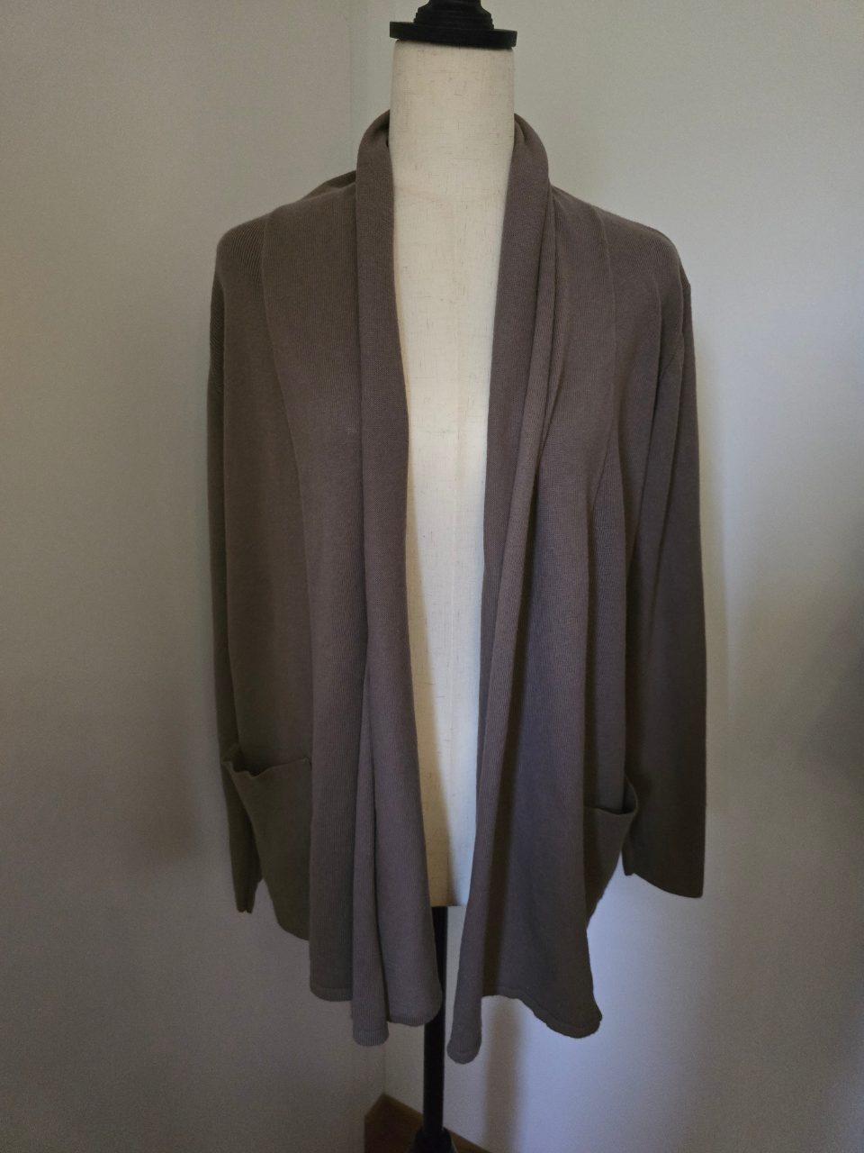 Charles Tyrwhitt Strickjacke S – Taupe Baumwolle Kaschmir Cardigan