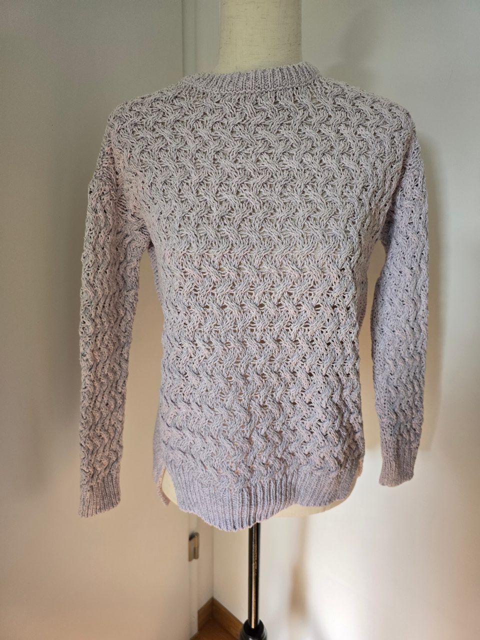 Bershka Bershka Zopfstrick Pullover S – Flieder Rosa Glitzer Lurex Knit Size S