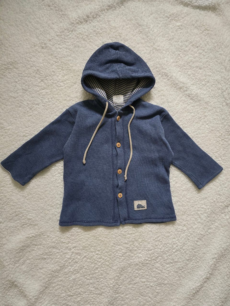 Schiesser  Schiesser Kapuzenstrickjacke 80 – Blau Maritim Wal Strick Jacke Size 80
