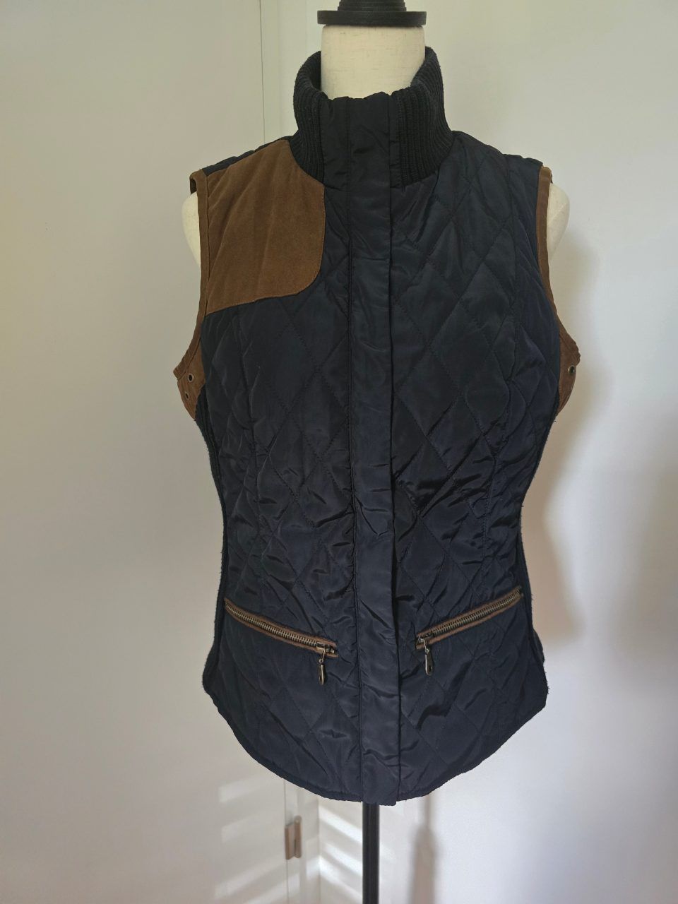 Zara Zara Basic Gesteppte Weste L – Schwarz Braun Steppweste Vintage Size L