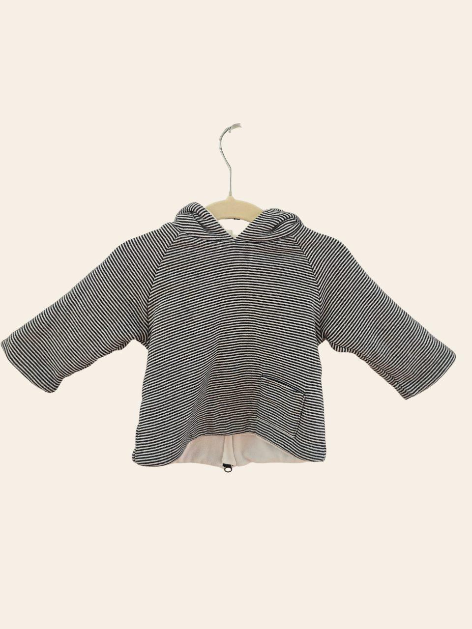 Petit Bateau Strickjacke 60cm – Blau Weiß Gestreift Wattiert Scandi