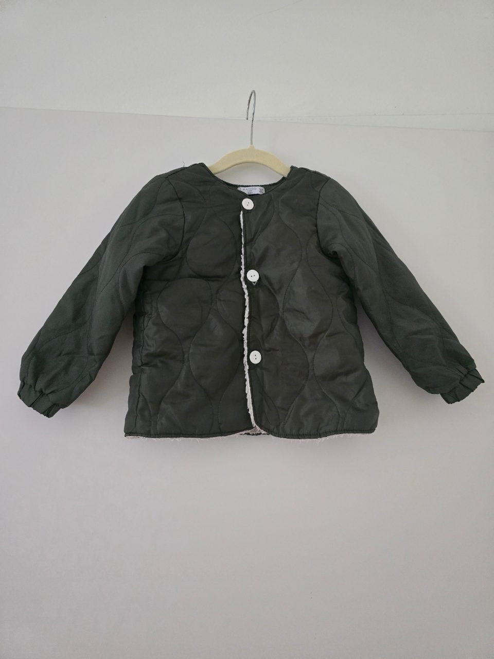 Mango  MANGO Kids Steppjacke 98 – Dunkelgrün Teddyfell Winterjacke Size 98