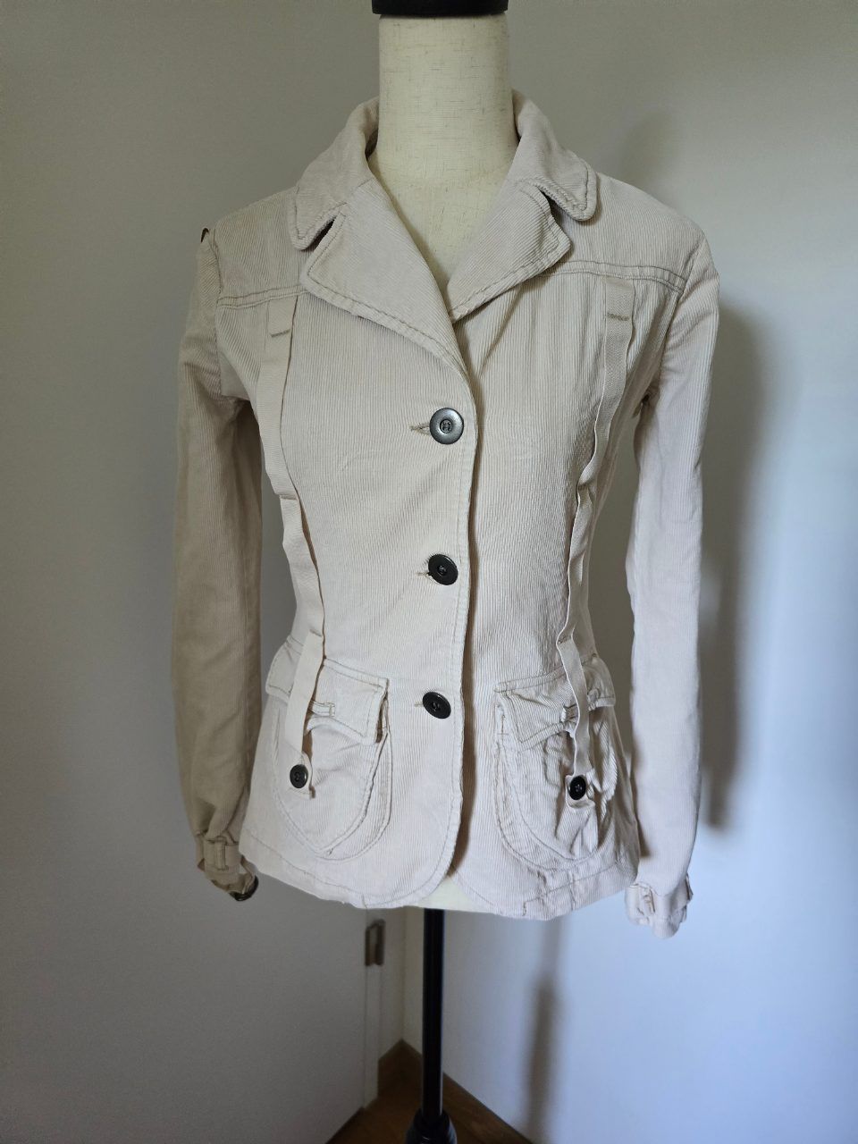 Replay Replay Cord Blazer Jacke S – Beige Utility Y2K Vintage Size S