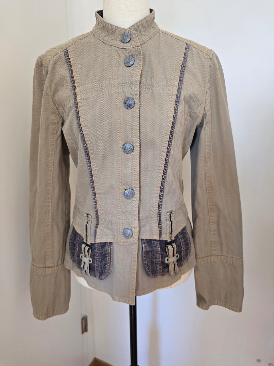 Marc Cain Marc Cain Vintage Utility Military Jacke Stehkragen Gr. 36 – Khaki Y2K 2000s Size 36