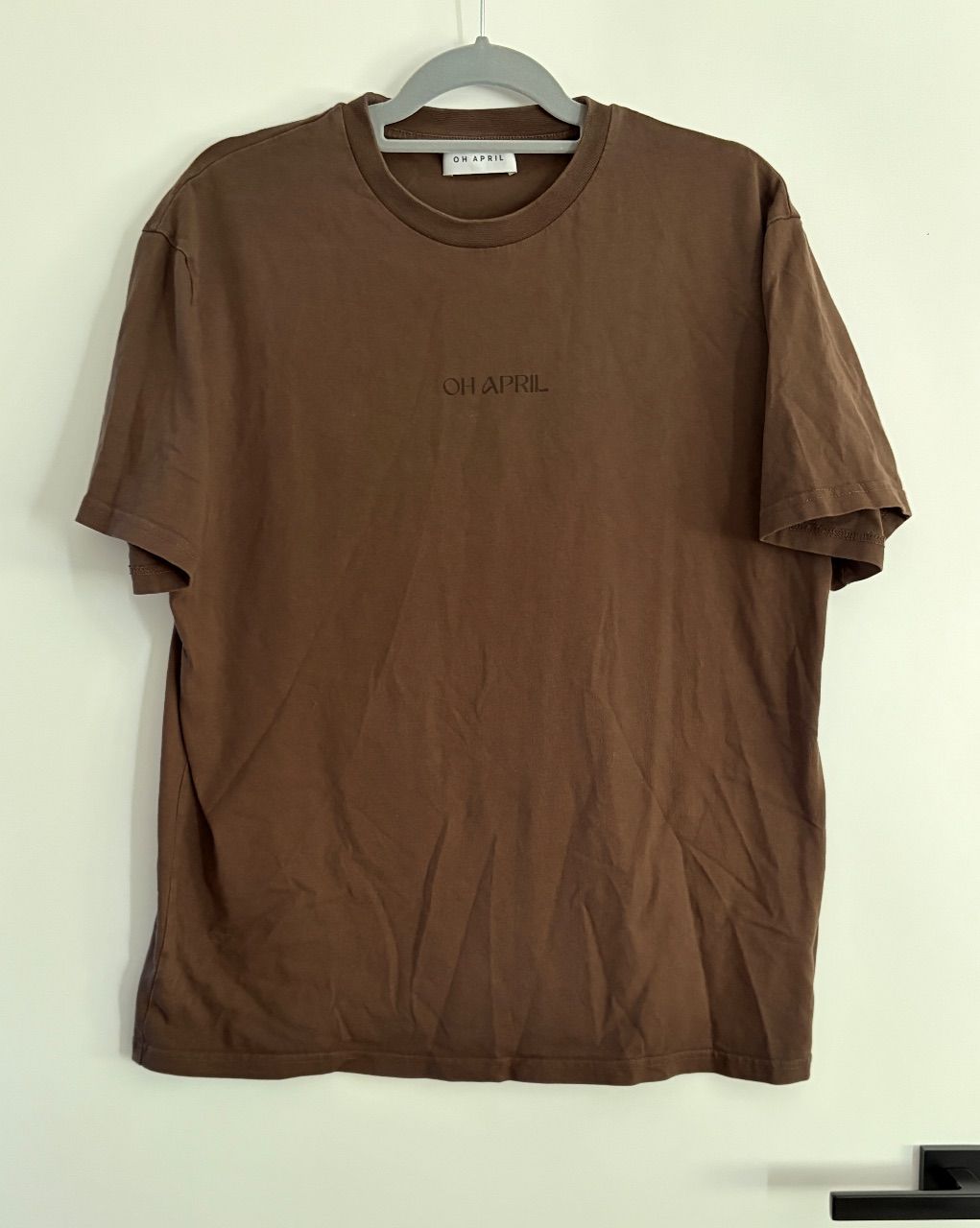 Oh April  Oh April oversized t Shirt braun mit Aufdruck  Size S