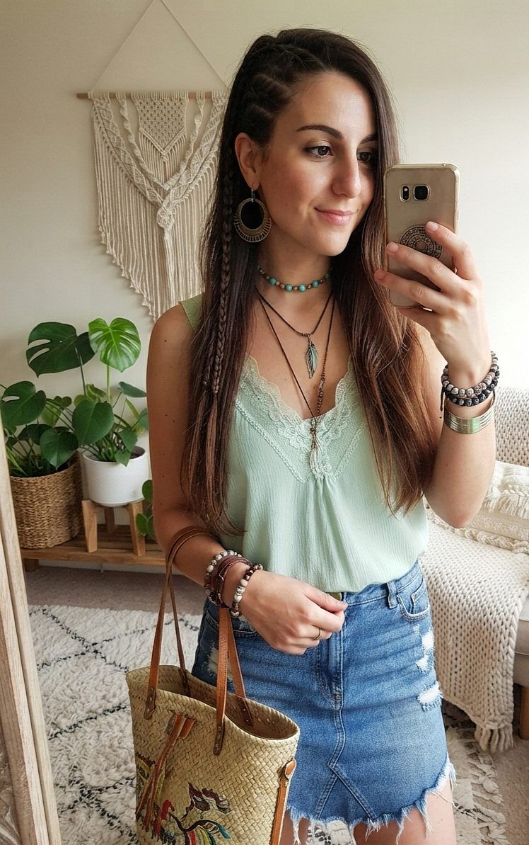 New Collection Spitzentop mint Onzsize tragbar bis 42 | Boho Style |Viraler Blogger Style Size Einheitsgröße