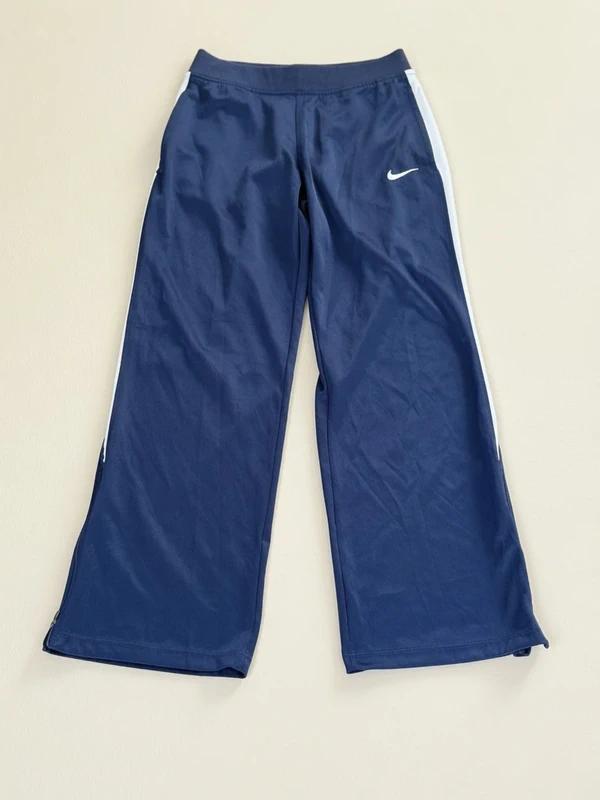 Nike Dri-FIT Trainingshose Gr. S | Track Pants Blau Weiß | Vintage Y2K | Zip Leg