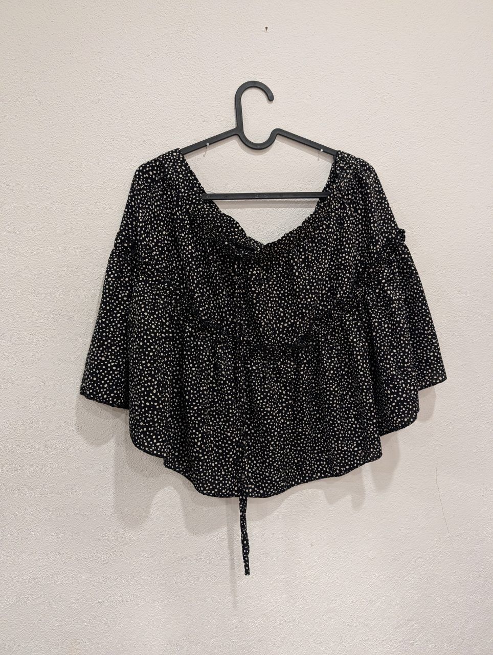 Shein Shein Minirock / Volant-Rock – Schwarz mit weißem Pünktchen-Muster – Gr. M Size M
