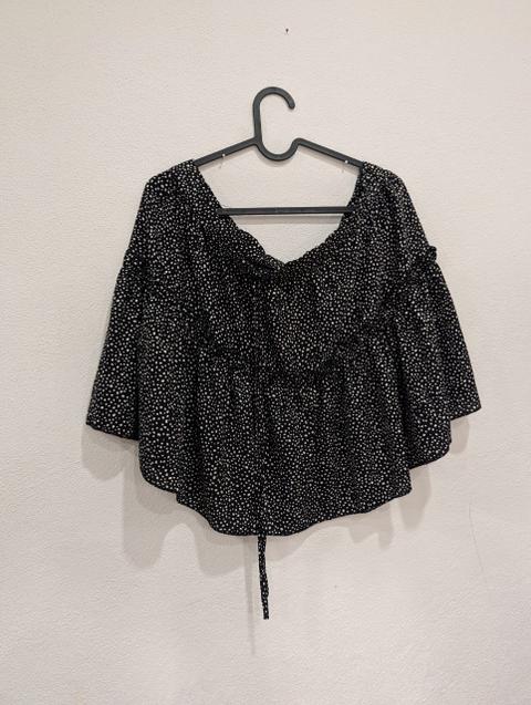Shein Shein Minirock / Volant-Rock – Schwarz mit weißem Pünktchen-Muster – Gr. M Size M
