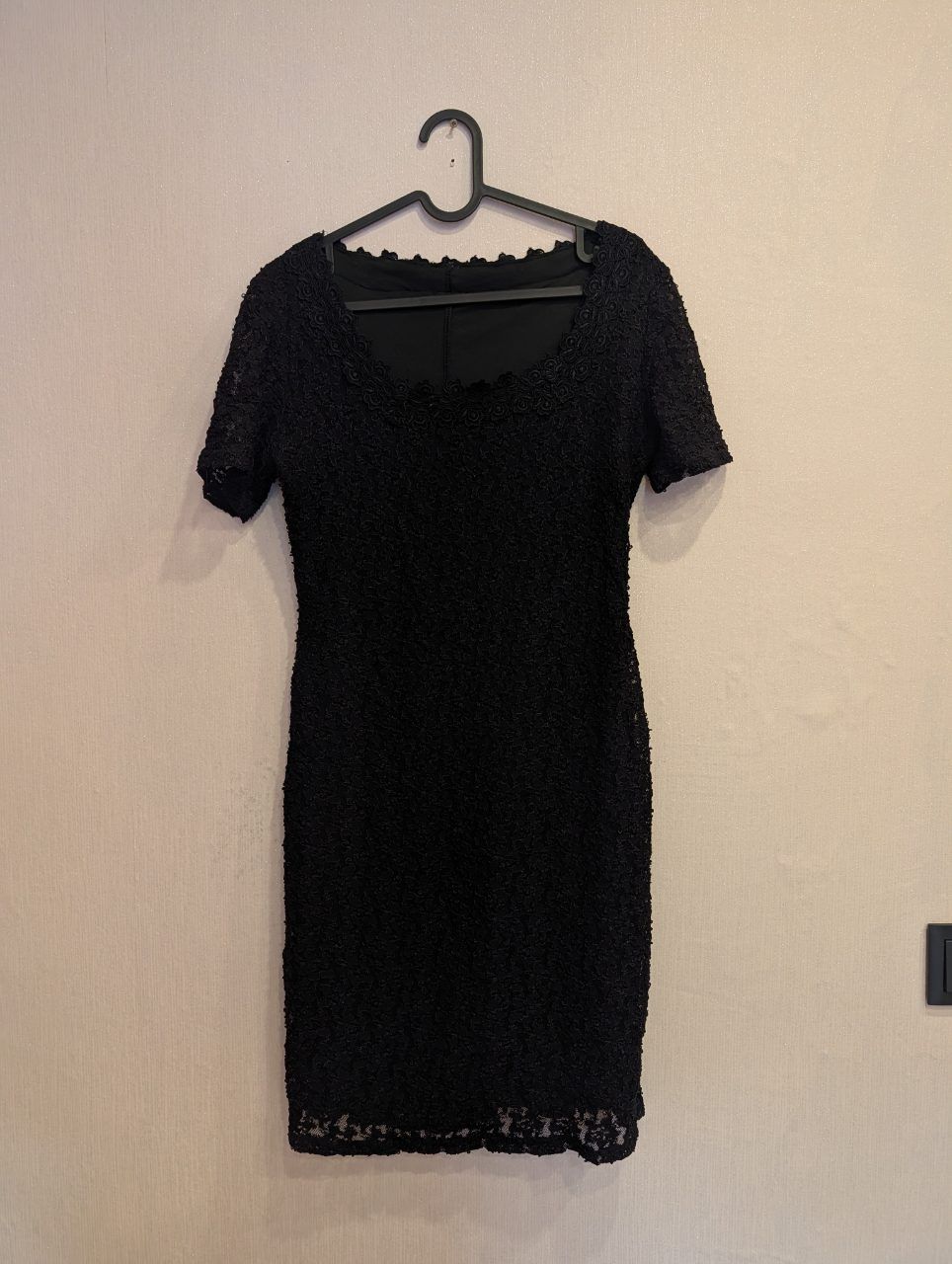 C&A Elegantes schwarzes Spitzenkleid Gr. 40 – festlich, Abendkleid, knielang Size 40