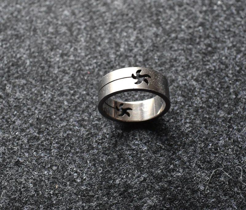 Ring Edelstahl Fingerring Seestern Größe 18 -Neu-