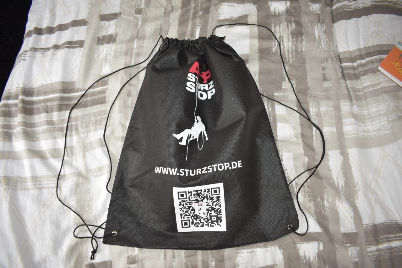 Ohne Marke Turnbeutel / Sportbeutel Schwarz – ASP Sturzstop – Rucksack mit Kordelzug -neu-
