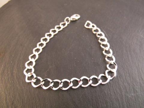 Ohne Marke Armband Bettelarmband Oval silberfarben für Charms und Anhänger