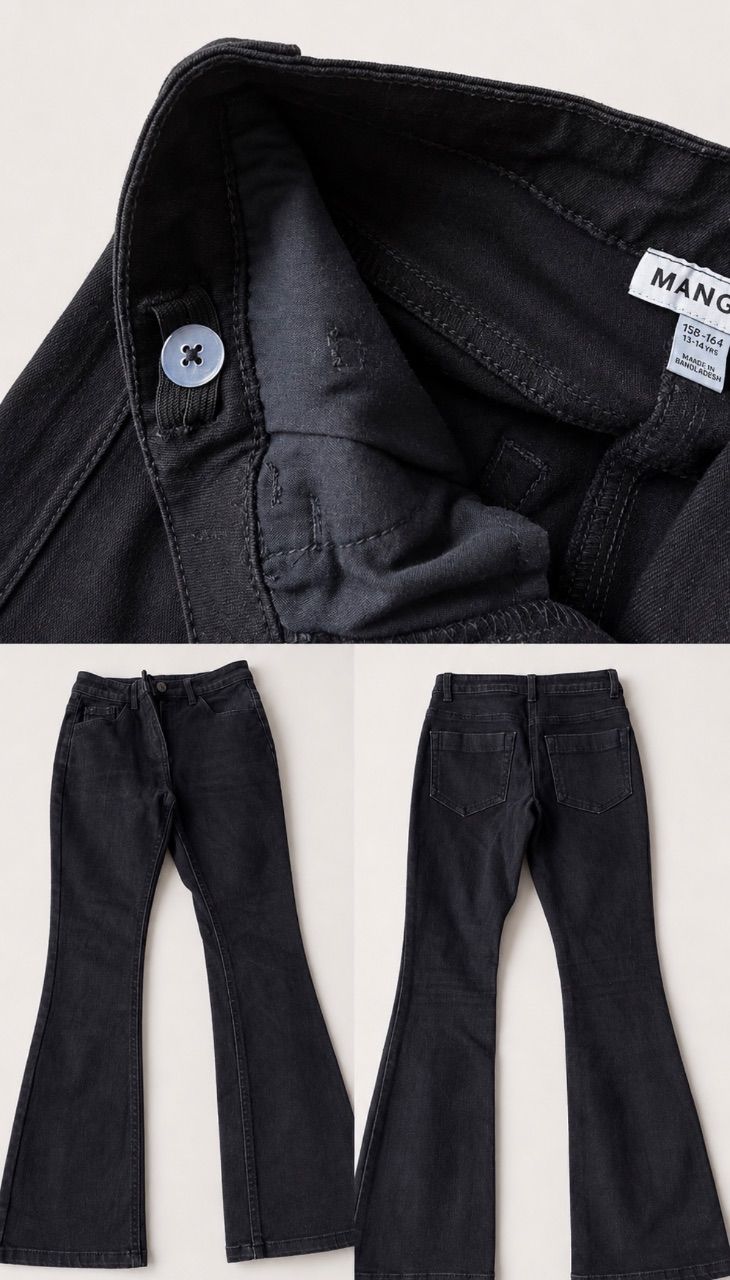 Manguun schwarze jeansschlaghose Size 146