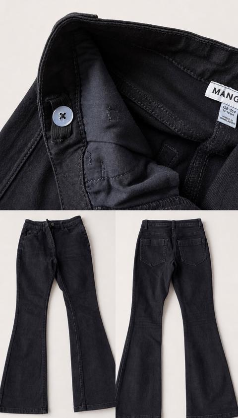 Manguun schwarze jeansschlaghose Size 146